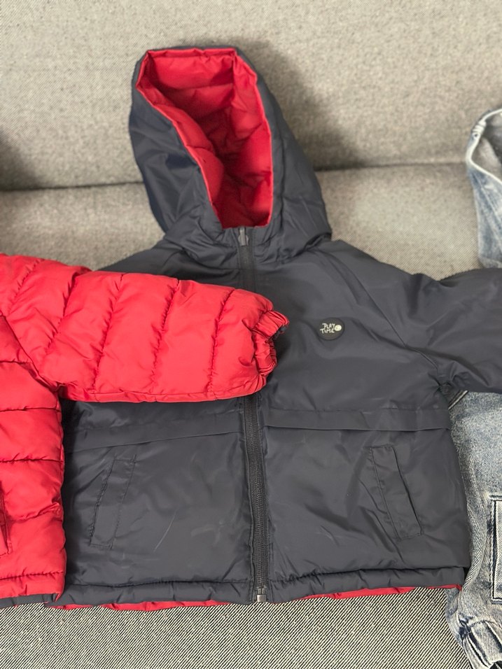 İkiz Kırmızı ve lacivert Çocuk Montları - Görsel 3