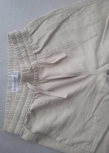 Bej Kadın Keten Rahat Kesim  Pantolon - Görsel 2