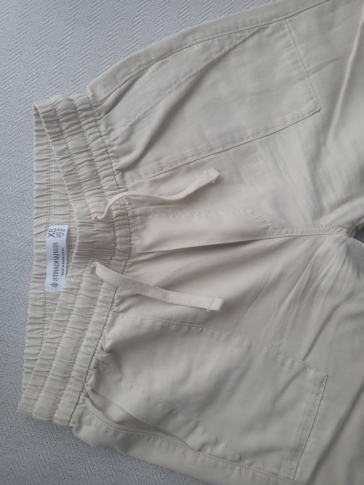 Bej Kadın Keten Rahat Kesim  Pantolon - Görsel 2