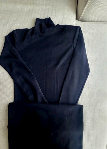 Kadın Siyah Uzun Kollu Yüksek Yakalı Elbise - Görsel 3