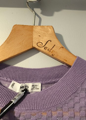 Mango Mor Triko Kadın Uzun Kollu Kazak - Görsel 4