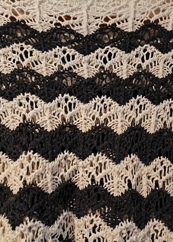 Bohem Siyah Desenli Örgü Kadın Kazak - Görsel 5