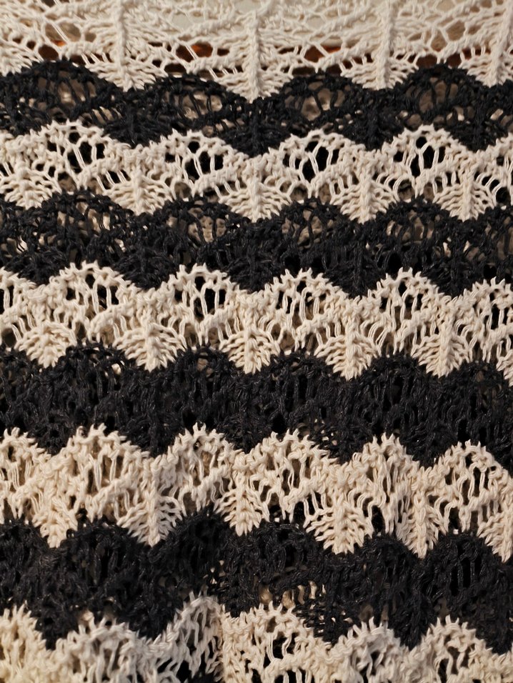 Bohem Siyah Desenli Örgü Kadın Kazak - Görsel 5