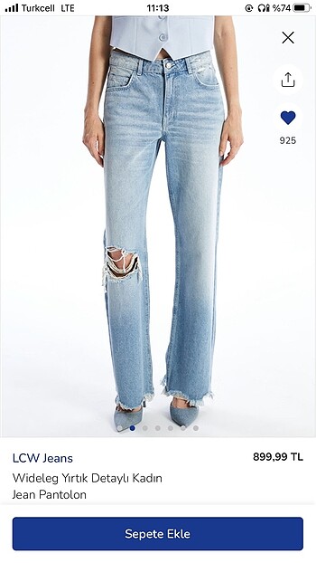 40 Beden mavi Renk lcw jean wide leg