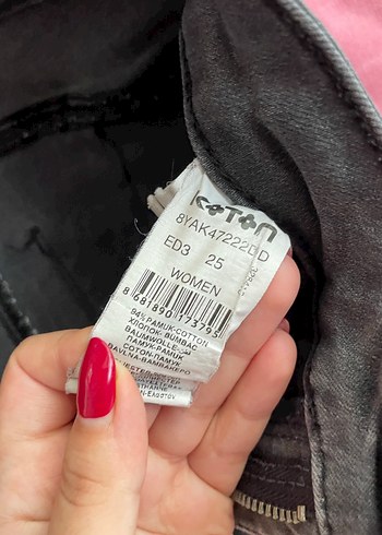 xs Beden gri Renk Gri Regular Fit Denim Kadın Kot Pantolon