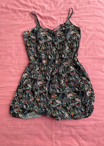 H&M Çiçek Desenli Bohem Mini Plaj Tulum