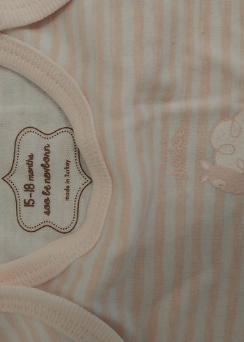 15/18 ay Bej Pastel Renkli çıtçıtlı body - Görsel 4