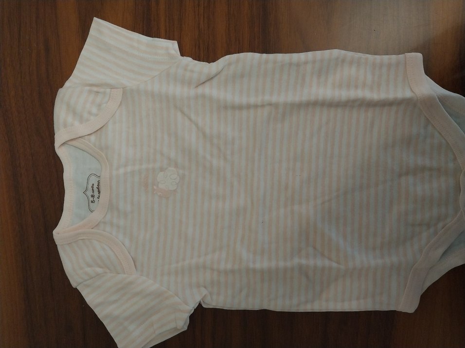 15/18 ay  Bej Pastel Renkli çıtçıtlı body - Görsel 2