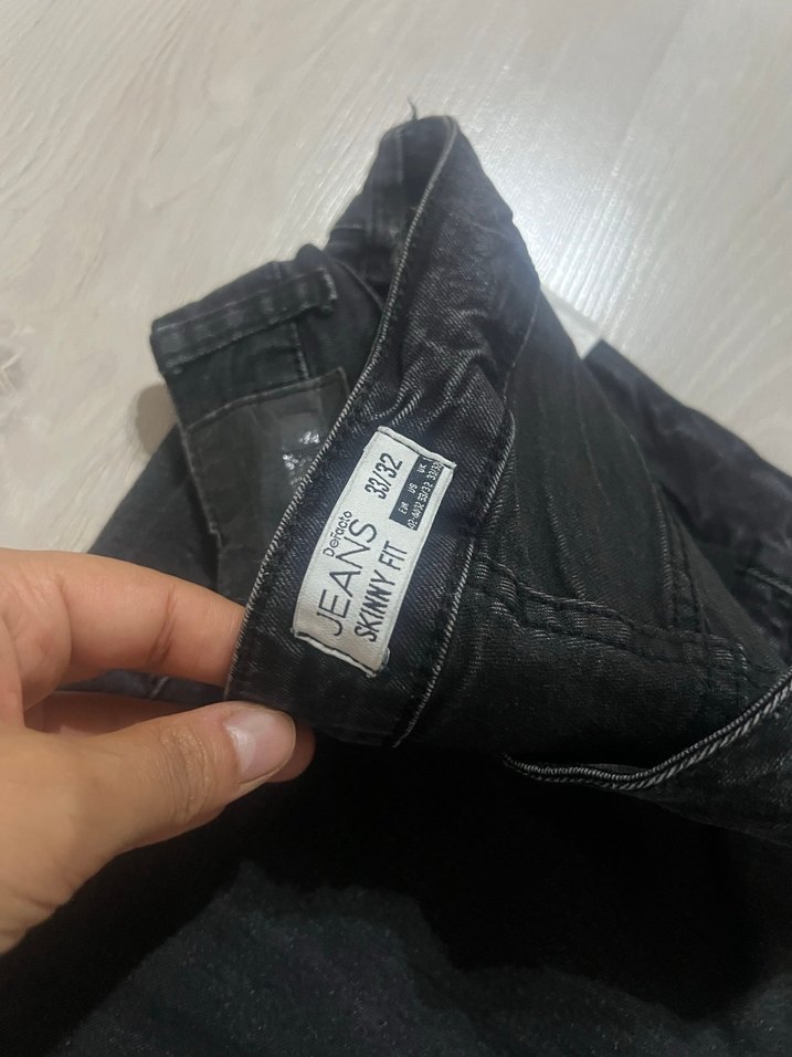 Siyah slimfit Boy Regular Fit Denim erkek Jean - Görsel 2