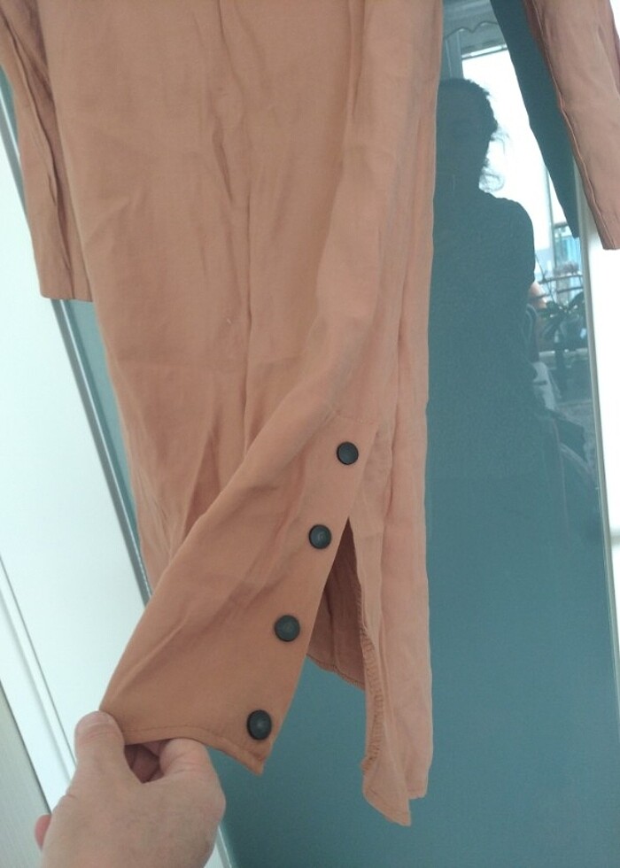 Etiketsiz sıfır ürün keten elbise - Görsel 2