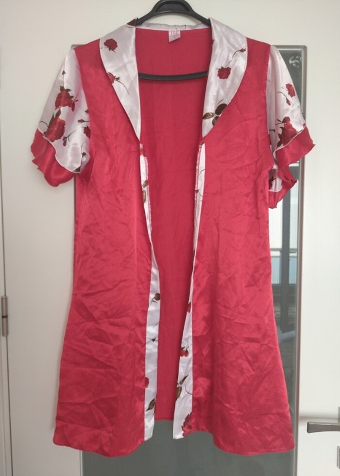 Saten pijama takımı, uzun ve kısa kollu - Görsel 2