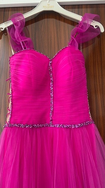 Pembe Abiye Elbise - Görsel 3