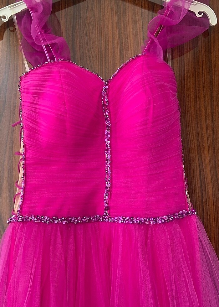 Pembe Abiye Elbise - Görsel 3