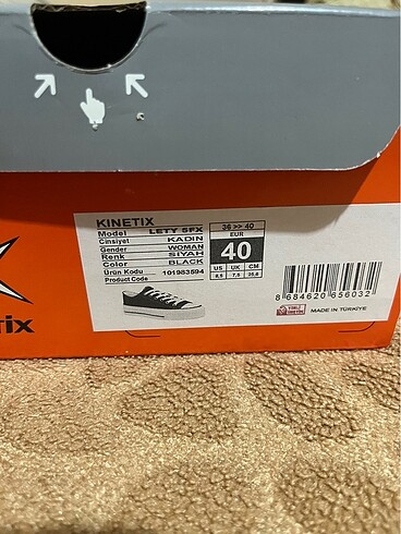 40 Beden siyah Renk Kinetix sneaker