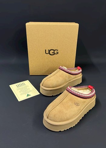 UGG Bej Süet Platform Topuklu Kadın Terlik - Görsel 8