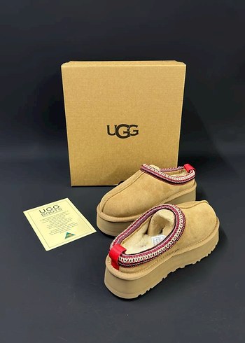 UGG Bej Süet Platform Topuklu Kadın Terlik - Görsel 6