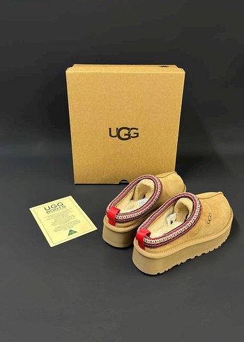 UGG Bej Süet Platform Topuklu Kadın Terlik - Görsel 7