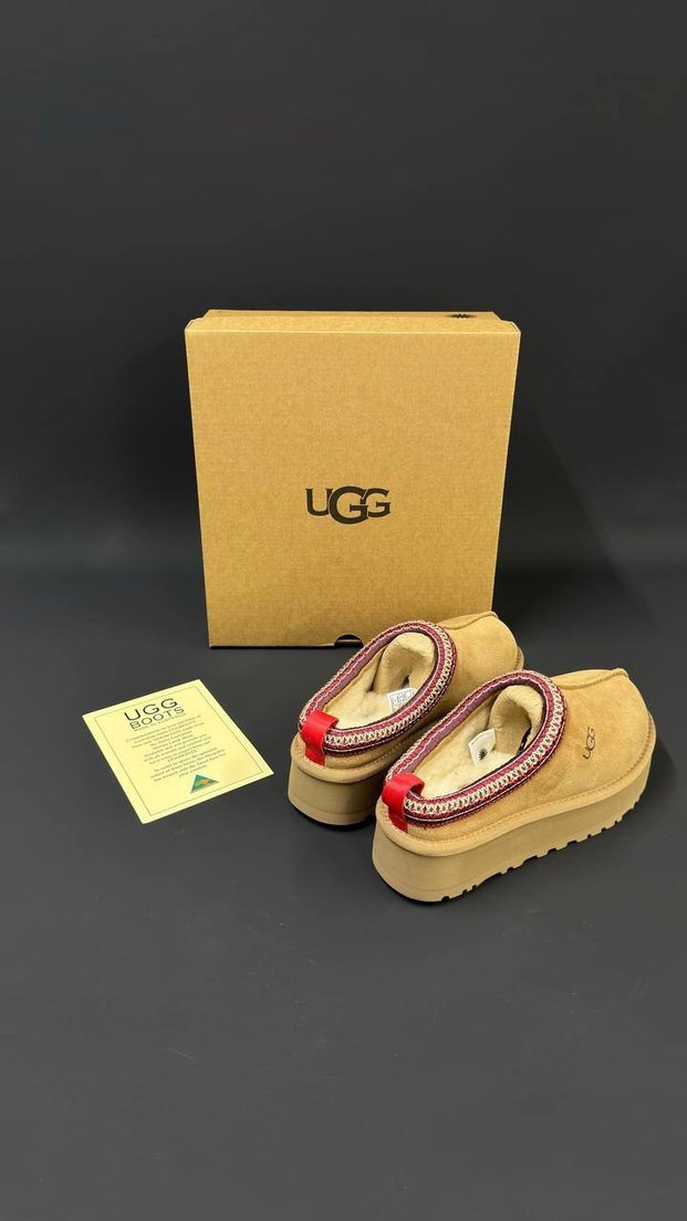 UGG Bej Süet Platform Topuklu Kadın Terlik - Görsel 3