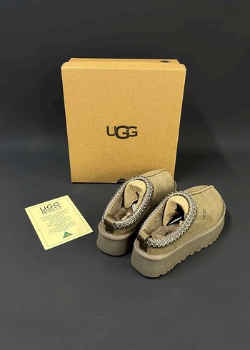 40 Beden UGG Bej Süet Platform Topuklu Terlik