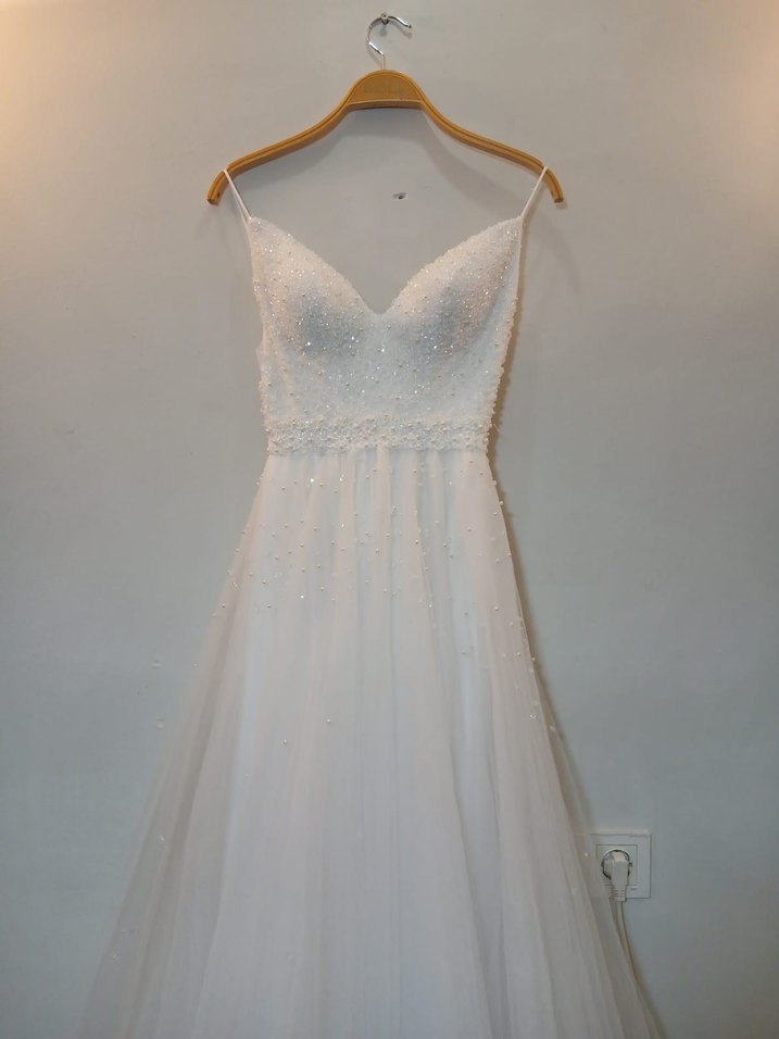 Modern Klasik Straplez A Kesim Beyaz Gelinlik - Görsel 2