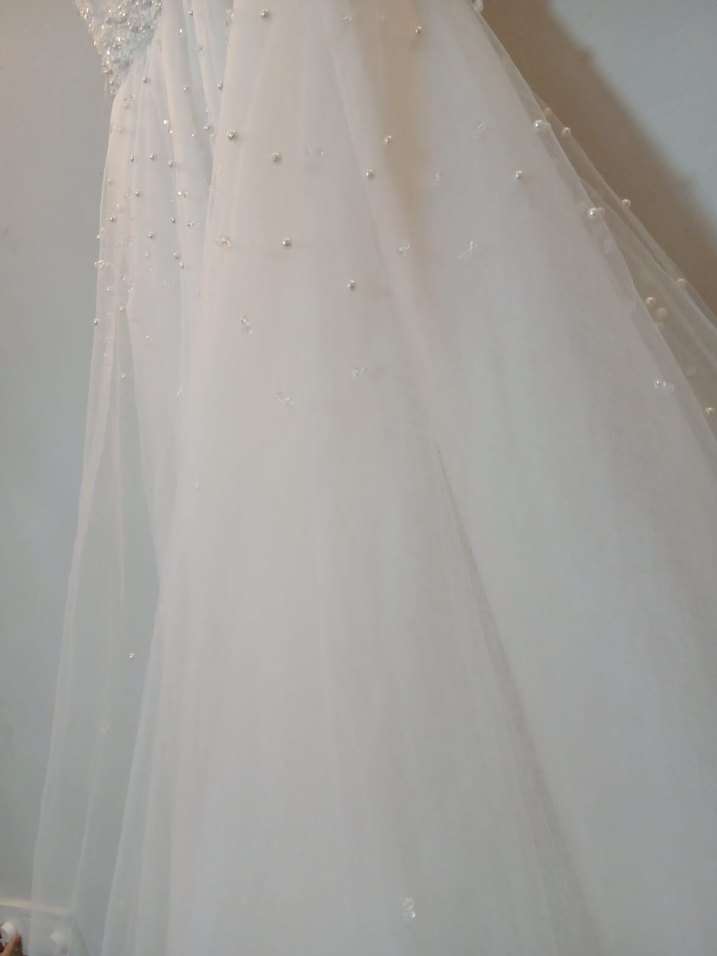 Modern Klasik Straplez A Kesim Beyaz Gelinlik - Görsel 5