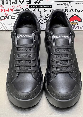 40 Beden siyah Renk Dolce & Gabbana Siyah Baskılı Erkek Spor Ayakkabı
