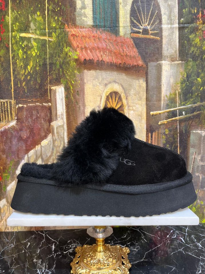 Bej Tüylü Kadın Dolgu Topuk Ev Terliği - Görsel 3