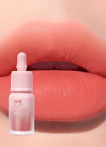  Beden Peripera Ink Airy Velvet Lipstick 22 Center Peach