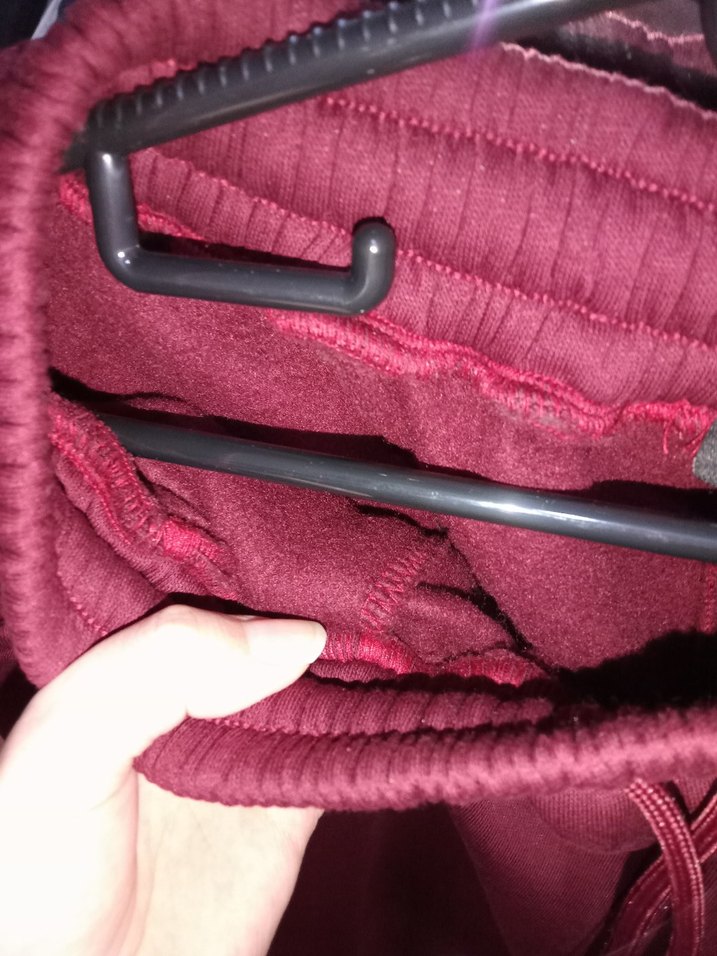 Bordo Rahat Kesim Kadın Eşofman Altı - Görsel 4