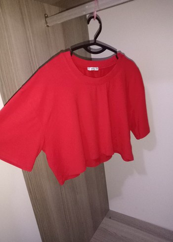36 Beden Addax Kırmızı Salaş Crop Top Tshirt