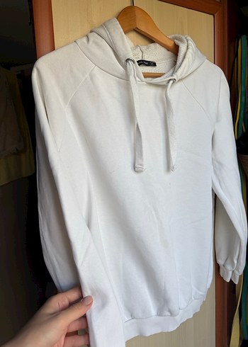 Diğer Erkek Beyaz Kapüşonlu Sweatshirt