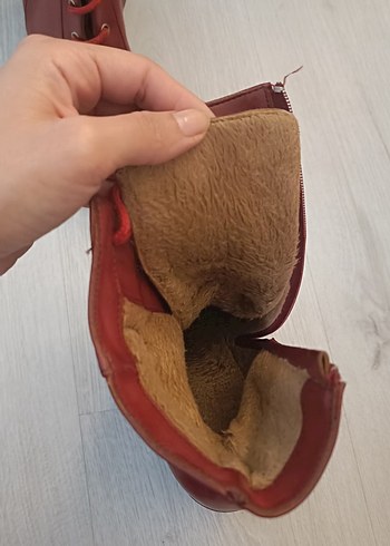 Kırmızı Kadın Deri Topuklu Bot - Görsel 4