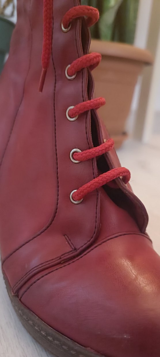 Kırmızı Kadın Deri Topuklu Bot - Görsel 5