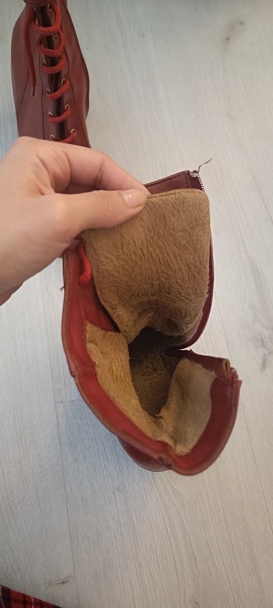 Kırmızı Kadın Deri Topuklu Bot - Görsel 4