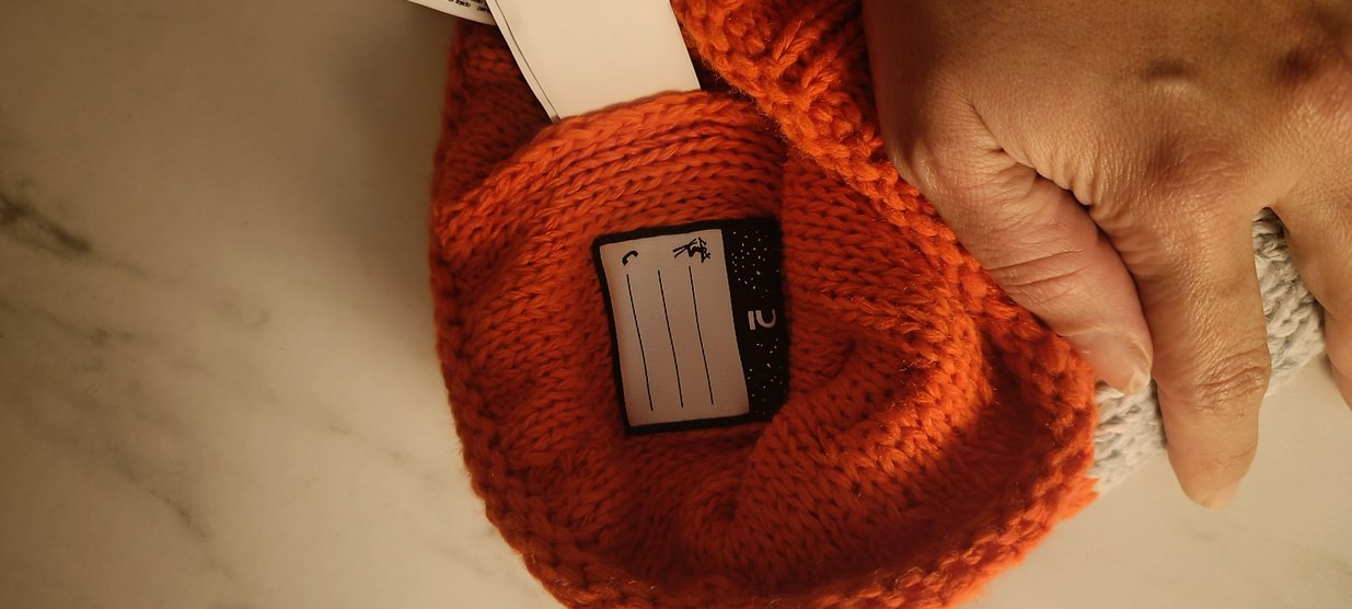 Turuncu Örgü Yün Çocuk Bere - Görsel 4