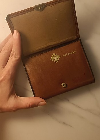 Kahverengi Vintage Deri Tokalı Kadın Cüzdanı - Görsel 5