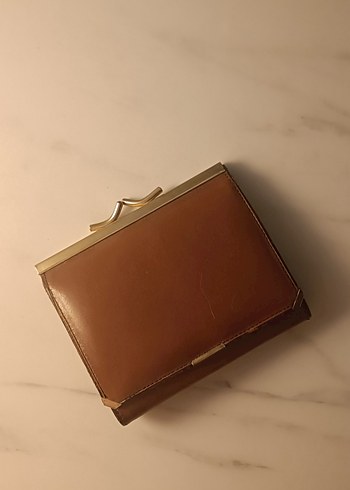 Kahverengi Vintage Deri Tokalı Kadın Cüzdanı - Görsel 3