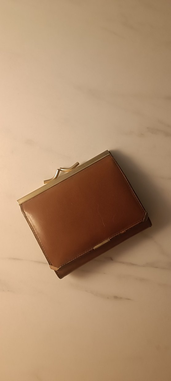 Kahverengi Vintage Deri Tokalı Kadın Cüzdanı - Görsel 3