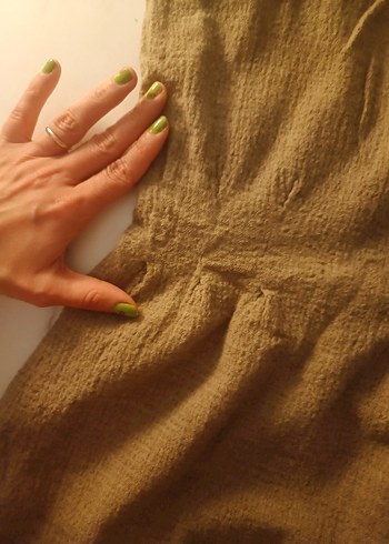 Yargıcı - Keten Bej Kolsuz Elbise - Görsel 5