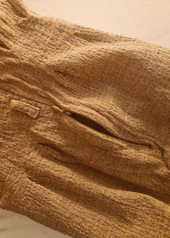 Yargıcı - Keten Bej Kolsuz Elbise - Görsel 4