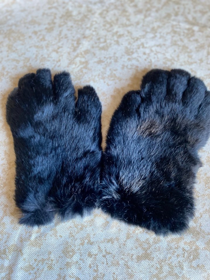 Siyah Kürklü Deri Kadın Eldiven - Görsel 5