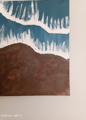 Koyu Mavi ve Kahverengi Soyut Tablo - Görsel 2