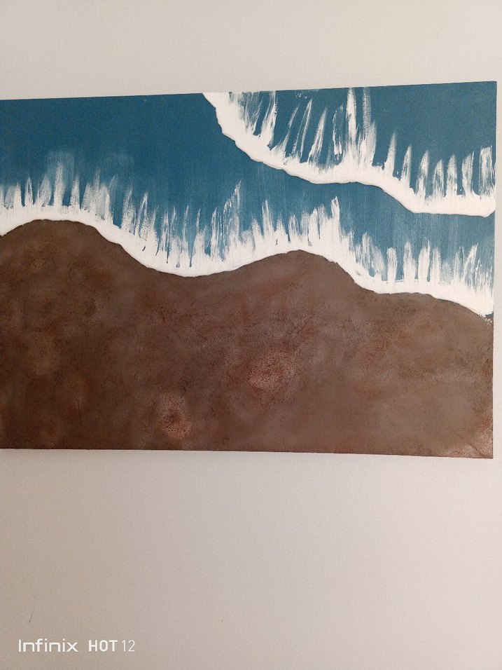 Koyu Mavi ve Kahverengi Soyut Tablo - Görsel 3