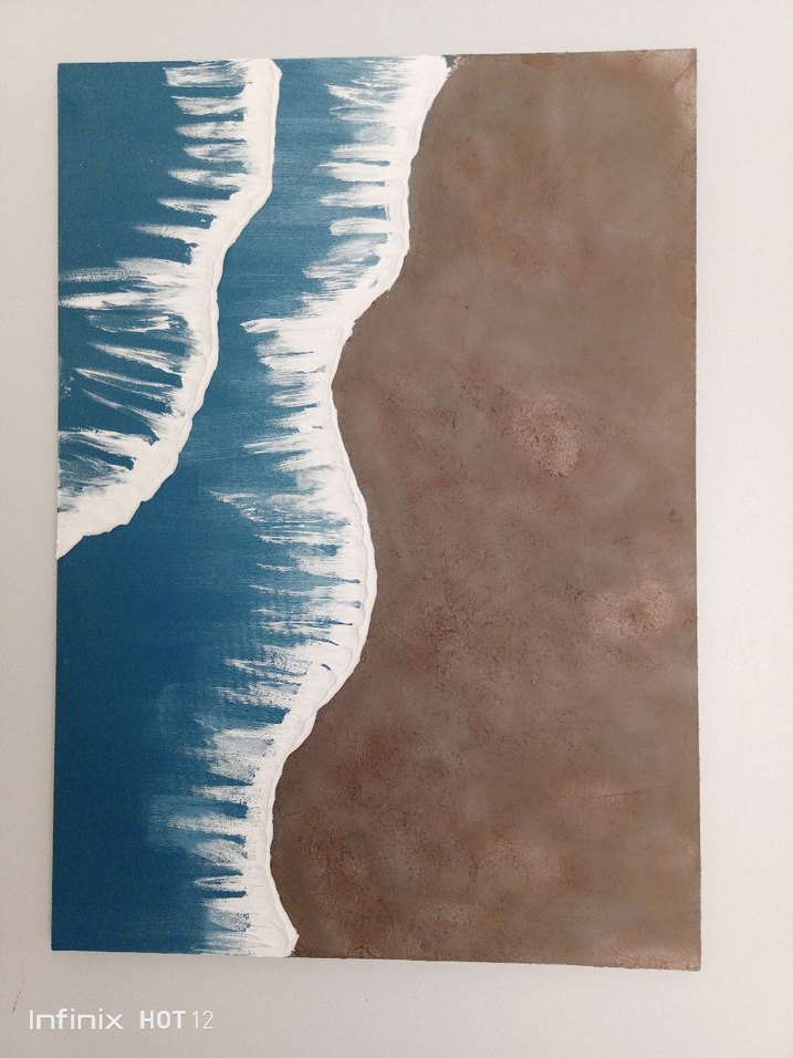 Koyu Mavi ve Kahverengi Soyut Tablo - Görsel 4