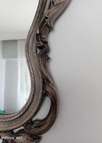 Bej Renkli Gri Çerçeveli Dekoratif Ayna - Görsel 2