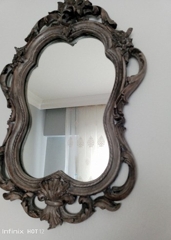 Bej Renkli Gri Çerçeveli Dekoratif Ayna - Görsel 3