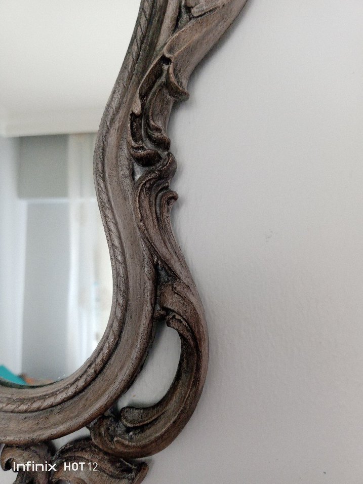 Bej Renkli Gri Çerçeveli Dekoratif Ayna - Görsel 2