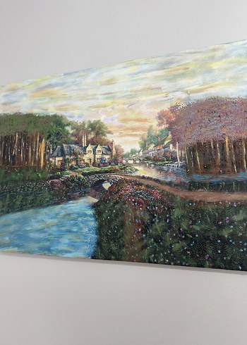 Pastel Renkli Manzara Tablosu - Görsel 3