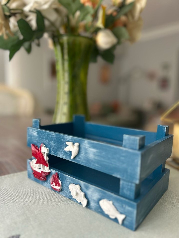 Renkli Mavi Çocuk Rafı - Görsel 3