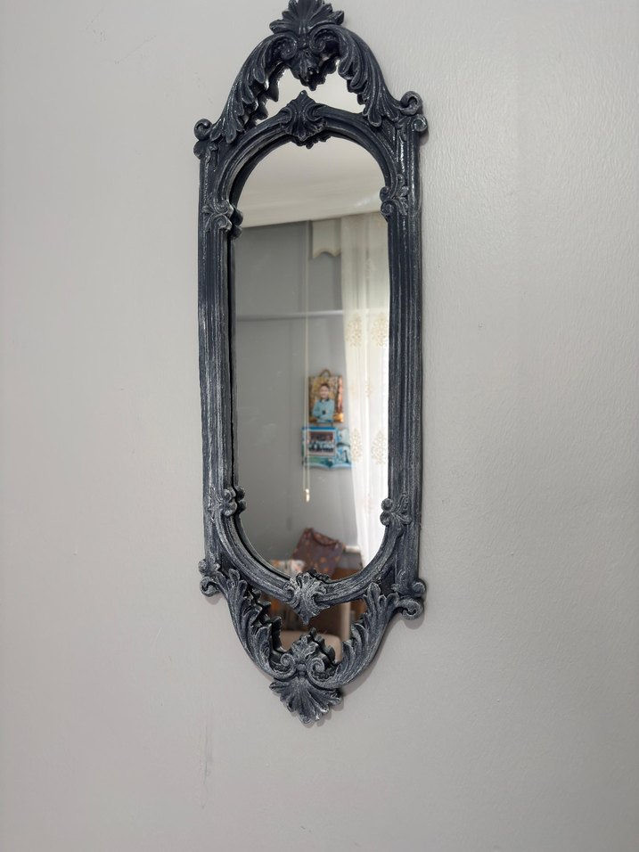 füme rengi vintage duvar aynası - Görsel 3